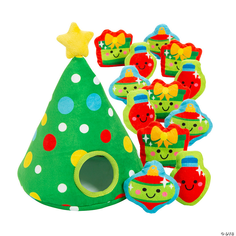 Christmas Tree with Stuffed Peekaboo Figures - 13 Pc. Image