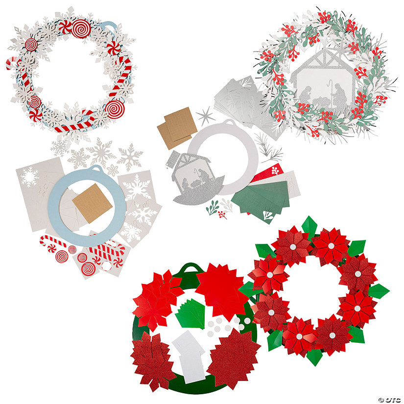 Christmas Wreath Craft Kit Assortment - Makes 3 Image