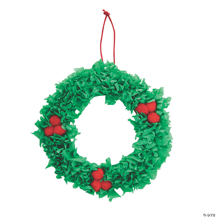 Christmas Wreath Tissue Paper Craft Kit - Makes 12 Image