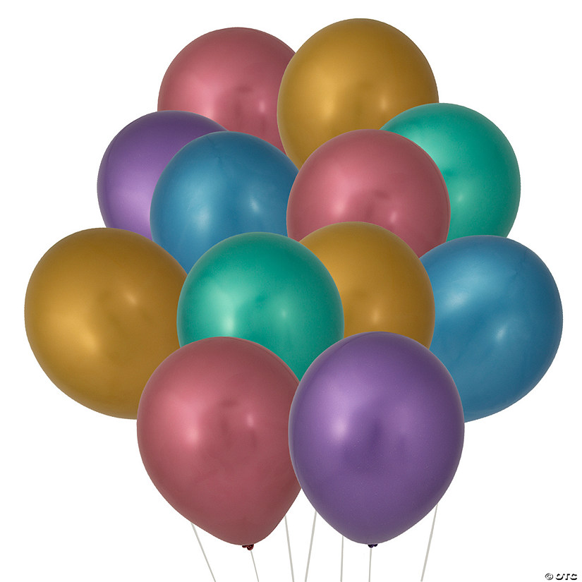 Chrome 11" Latex Balloon Assortment - 24 Pc. Image