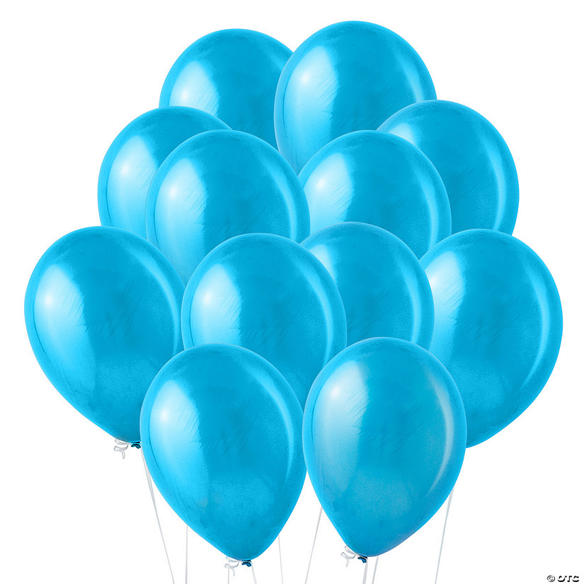 Chrome Blue 11" Latex Balloons - 25 Pc. Image