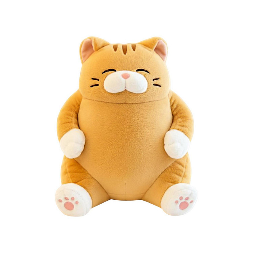 Chubby Meow 12 Inch Plush Pillow  Orange Image