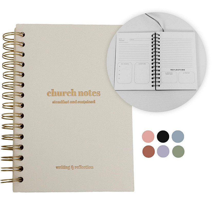 Church Notes Journal - Sermon &amp; Podcast Christian Notebook - Guided Journal to Write Key Points Image