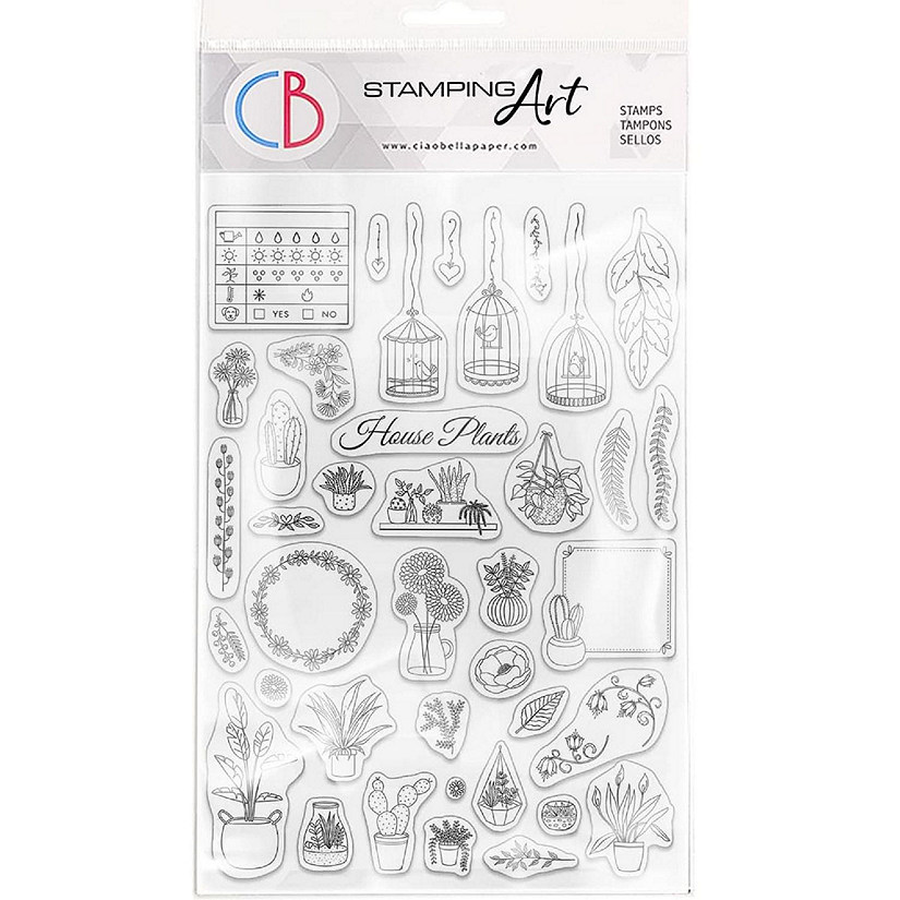 Ciao Bella Clear Stamp Set 6x8 BuJo House Plants Image