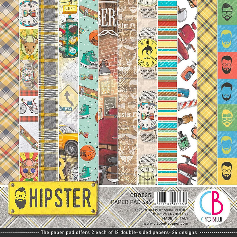 Ciao Bella Hipster Paper Pad 6x6 24Pkg Image
