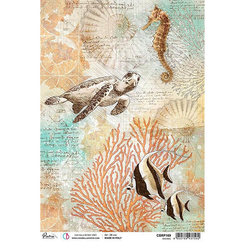 Ciao Bella Rice Paper A4 Oceanic Image