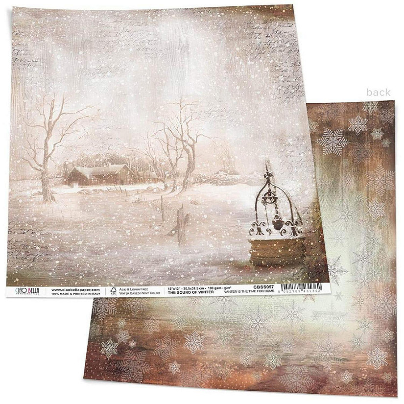 Ciao Bella Winter Is Time For Home Paper Sheet 12x12 Image