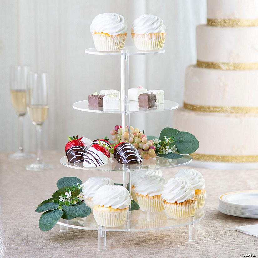 Circle Clear Tiered Cupcake Stand Image