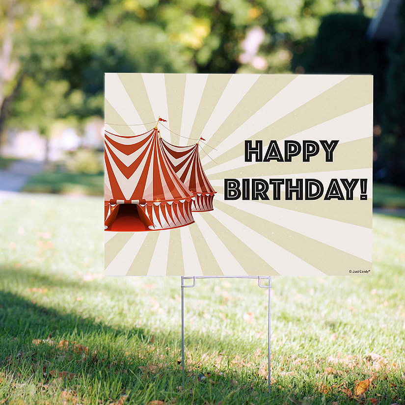 Circus Birthday Party Yard Signs (18" x 24") Kid's Party Decorations - Stakes Included Image