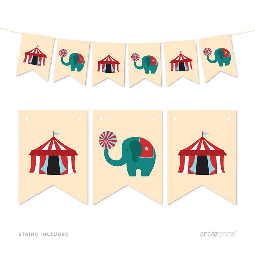 Circus Elephant Banner - 4 x 5.5 Inch Image
