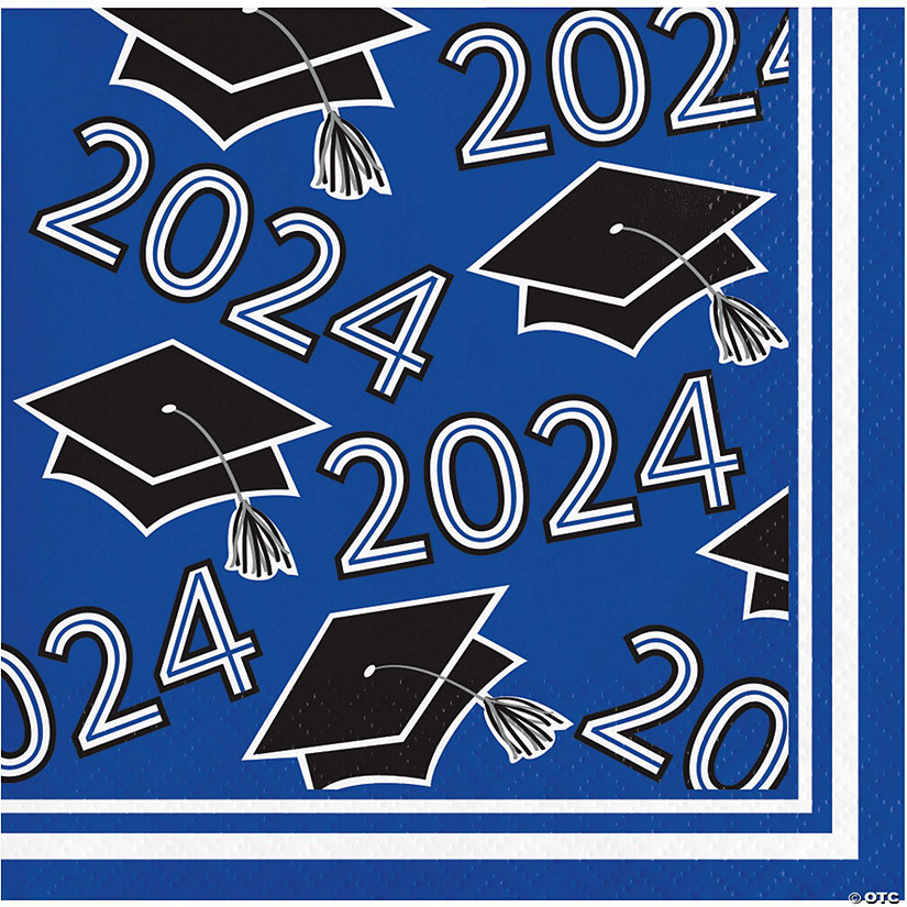 Class of 2024 Blue Graduation Cocktail Napkins, 108 ct Image