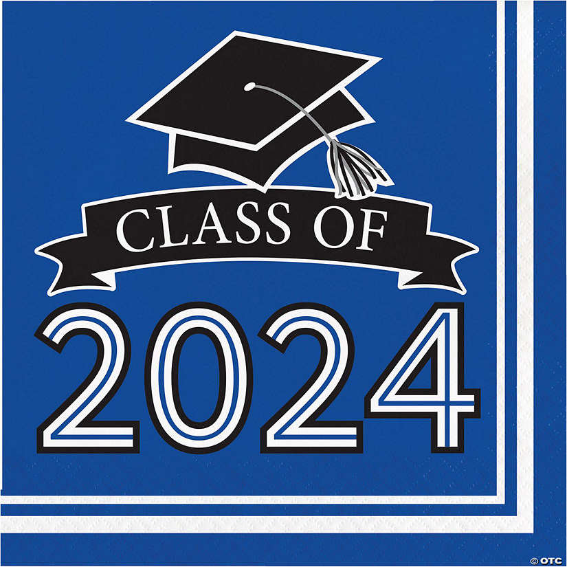 Class of 2024 Blue Graduation Napkins, 108 ct Image