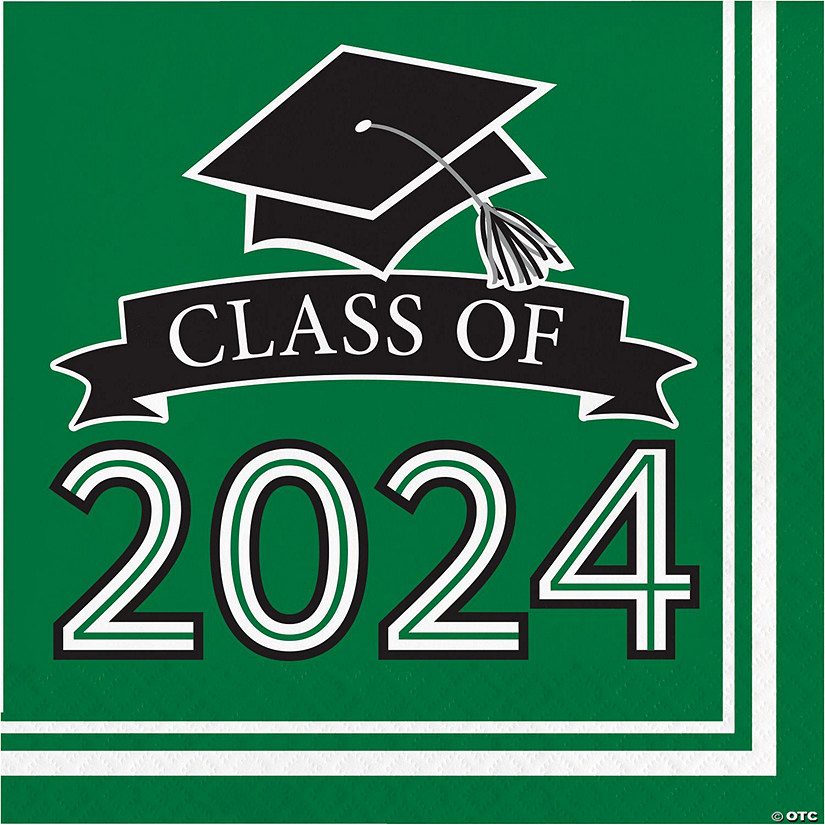 Class of 2024 Green Graduation Napkins, 108 ct Image