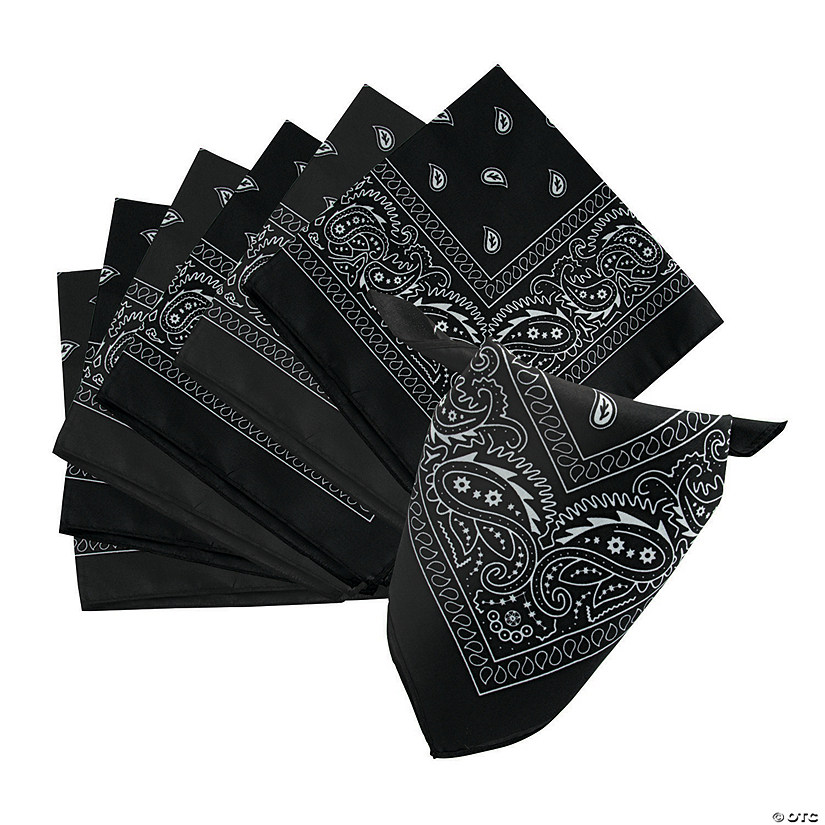 Classic Black Bandanas - 12 Pc. Image