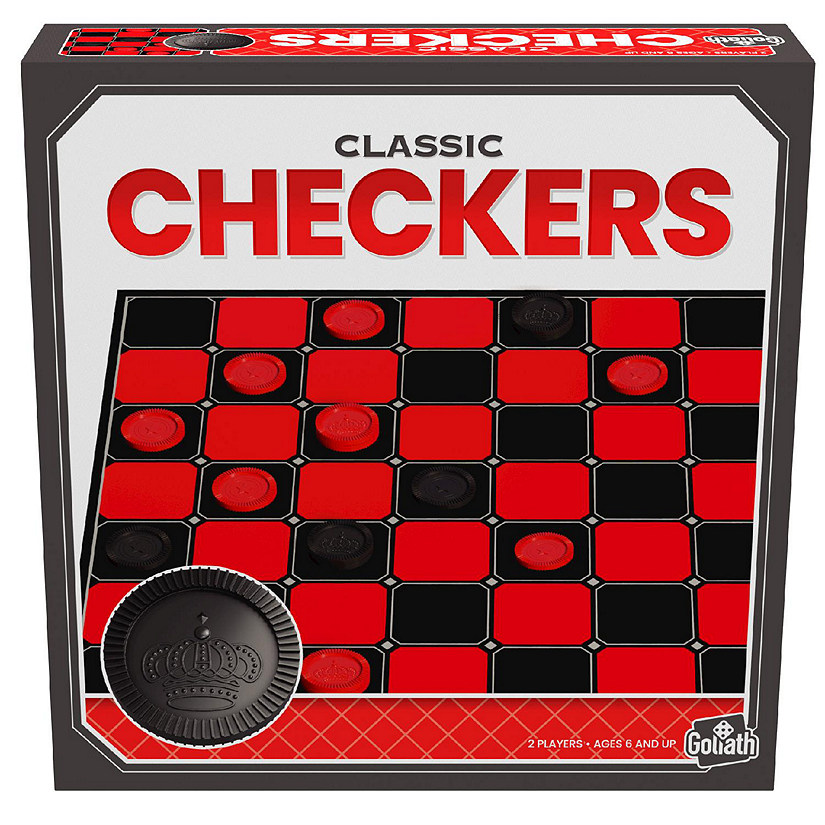 Classic Games Checkers 2 Player Strategy Game Includes Solid