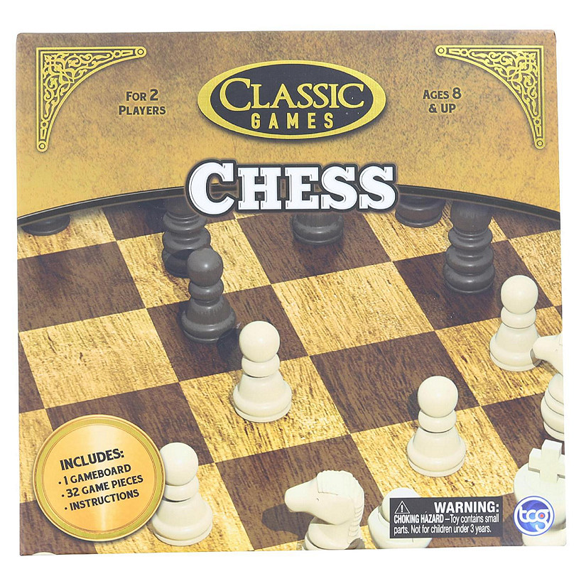 Classic Games Wood Chess Set  Board & 32 Game Pieces Image