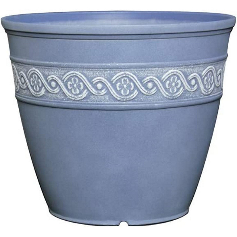 Classic Home and Garden Corinthian Resin Flower Pot Planter, Slate Blue, 8 Inches Image
