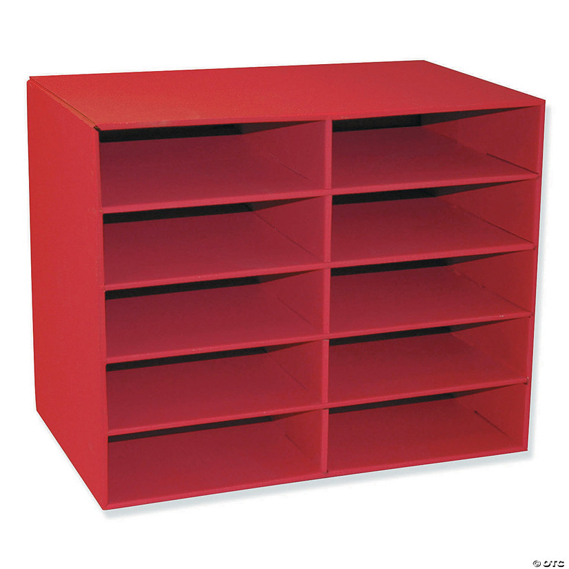 Classroom Keepers 10-Shelf Organizer, Red, 17"H x 21"W x 12"D Image