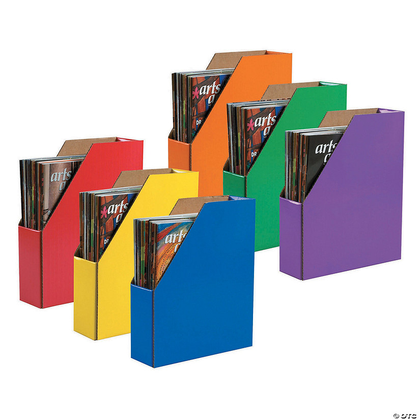 Classroom Keepers Magazine Holders, Assorted Colors, 12"H x 3"W x 10"D, Pack of 6 Image