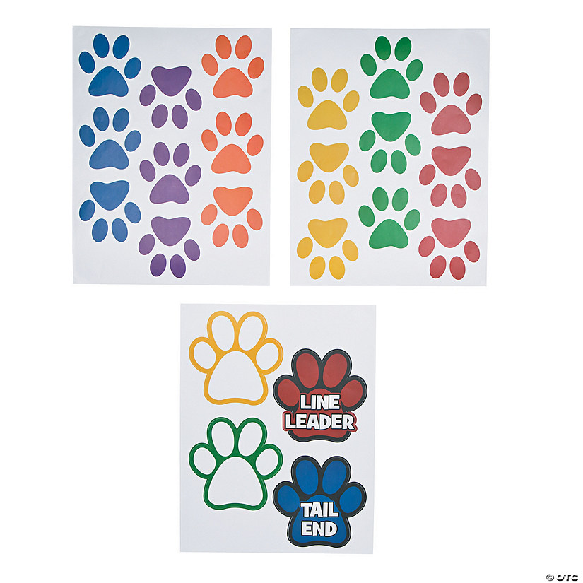 Classroom Paw-Shaped Floor Decals - 22 Pc. Image