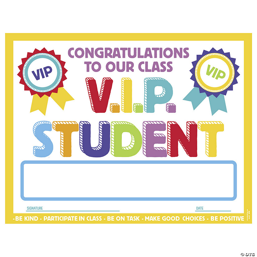 Classroom VIP Certificates - 25 Pc. Image
