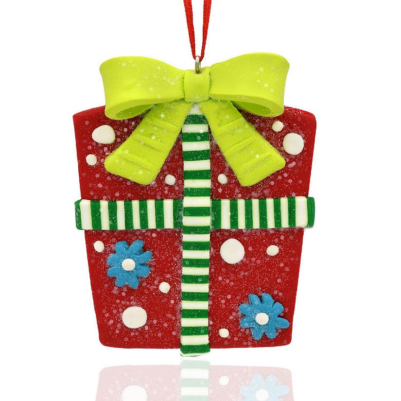 Clay Gift Box Christmas Ornament Image
