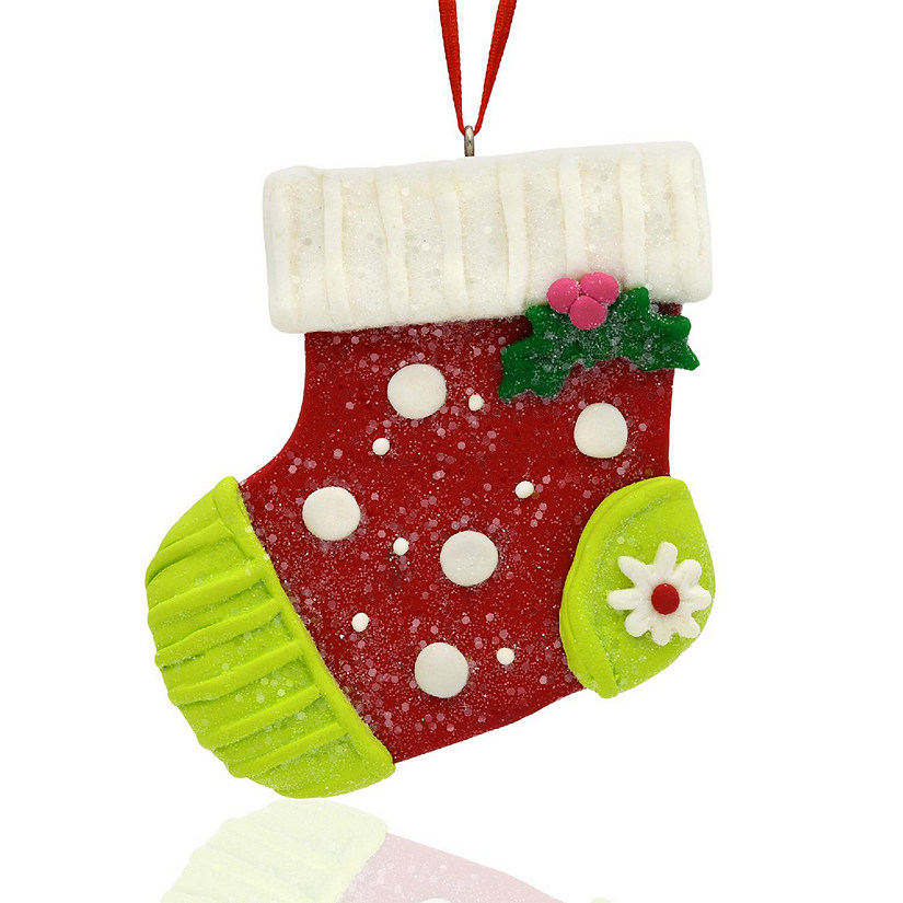 Clay Stocking Christmas Ornament Image