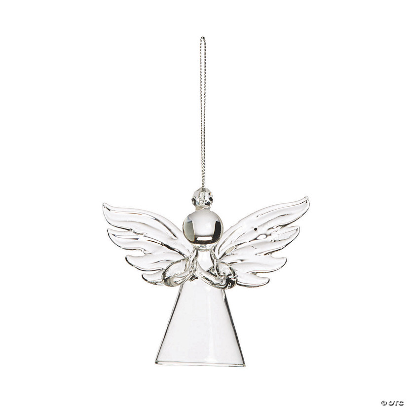 Clear Angel Glass Christmas Ornaments - 12 Pc. Image
