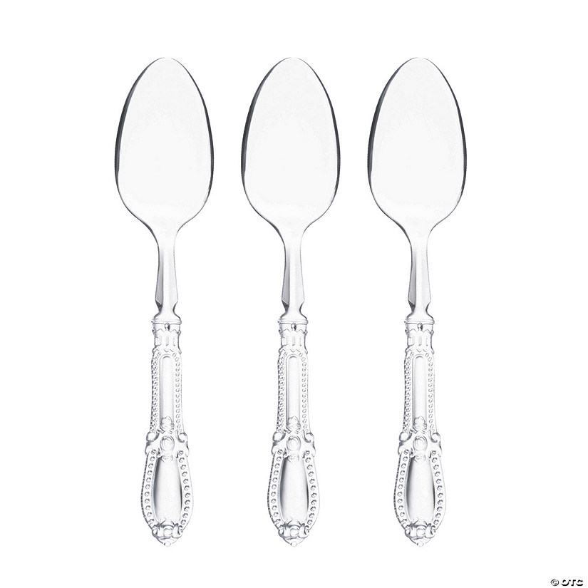Clear Baroque Disposable Plastic Dinner Spoons - 480 Spoons Image