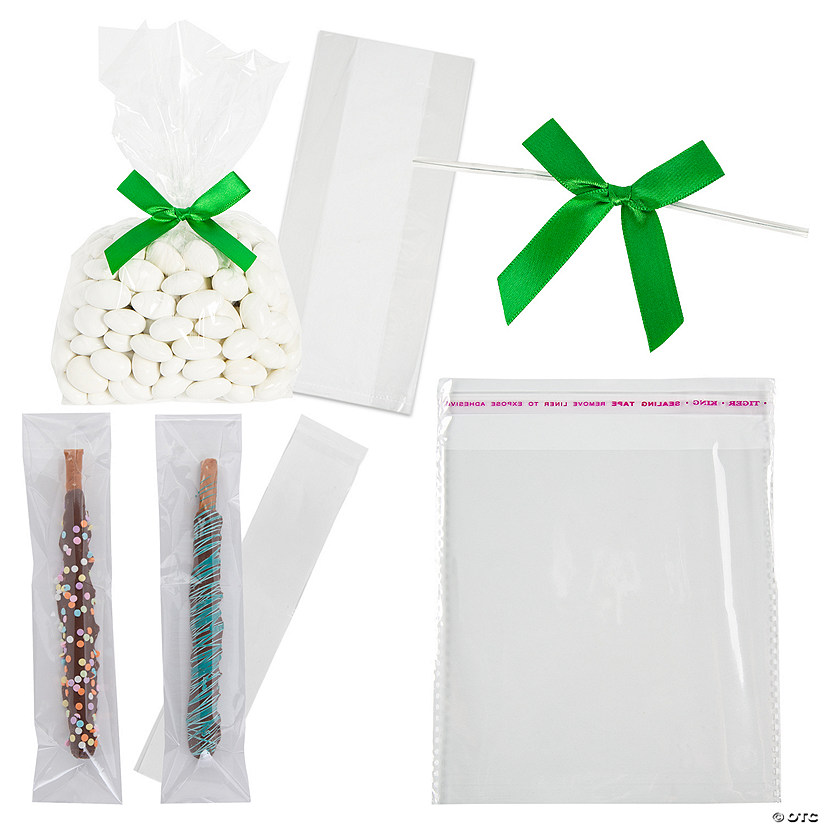 Clear Cellophane Bag Assortment with Green Bow Kit for 244 Image