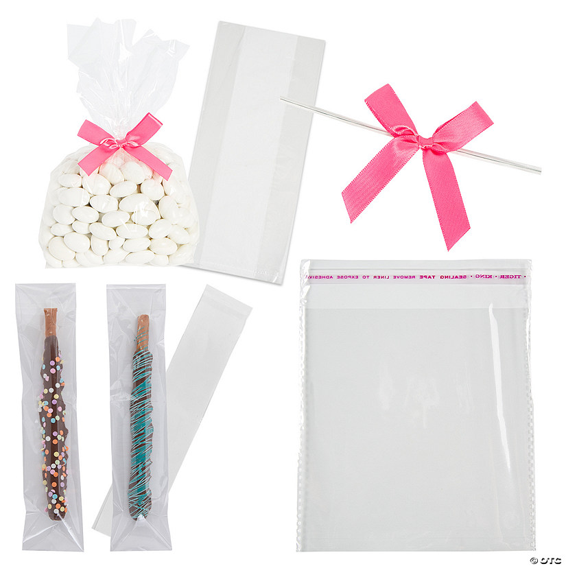Clear Cellophane Bag Assortment with Pink Bow Kit for 244 Image