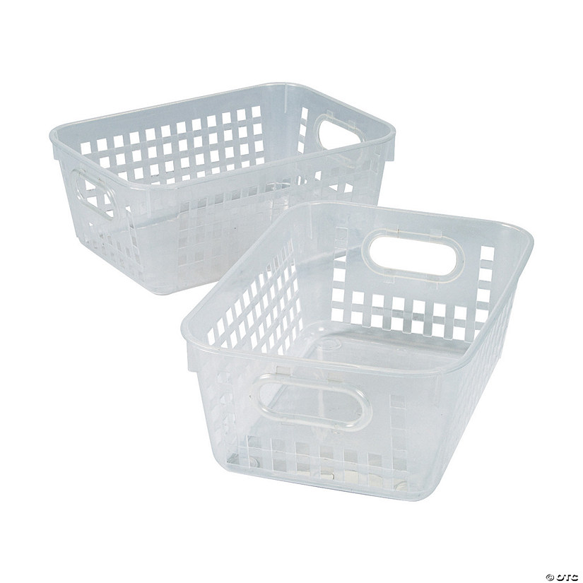 Clear Classroom Storage Tall Baskets with Handles - 6 Pc. Image