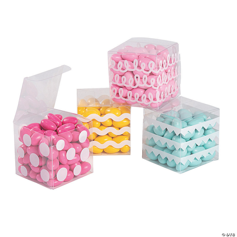 Clear Easter Patterned Favor Boxes - 24 Pc. Image