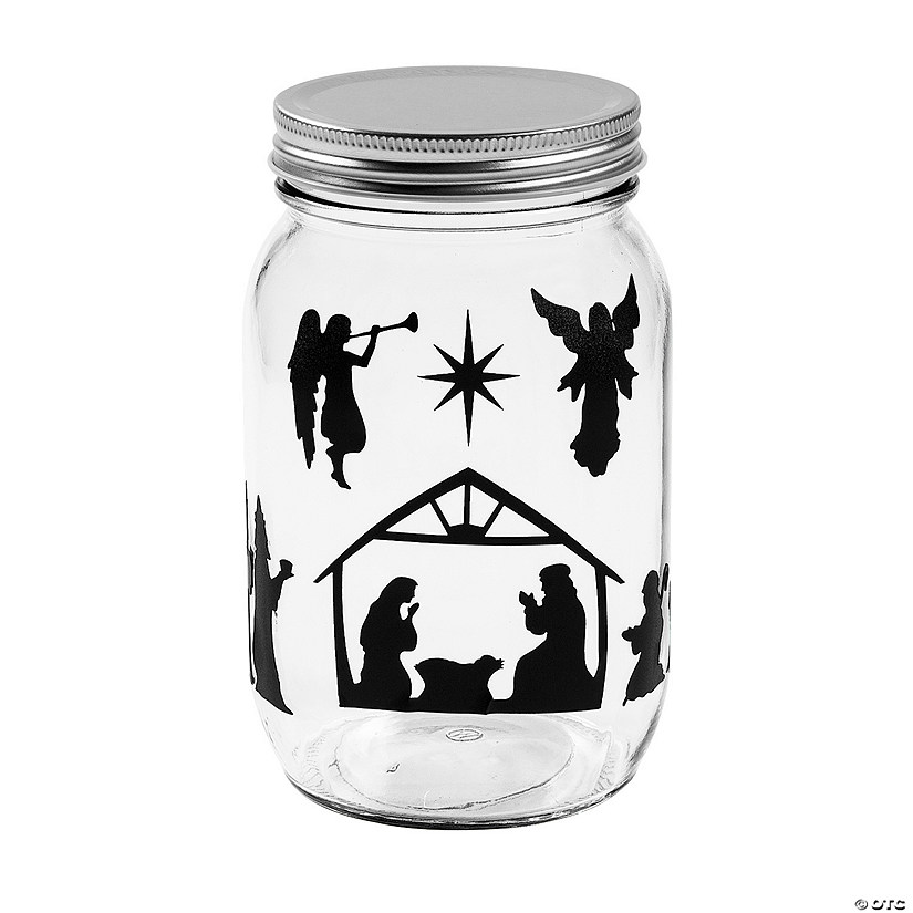 Clear Jars with Nativity Scene Kit - Makes 12 Image