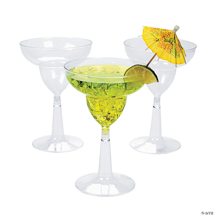 Bulk Margarita Glasses with Green Rim - 12/Case