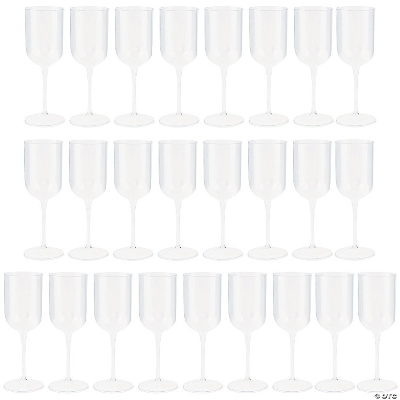 Clear Premium Plastic Wine Glasses 25 Pc. Oriental Trading