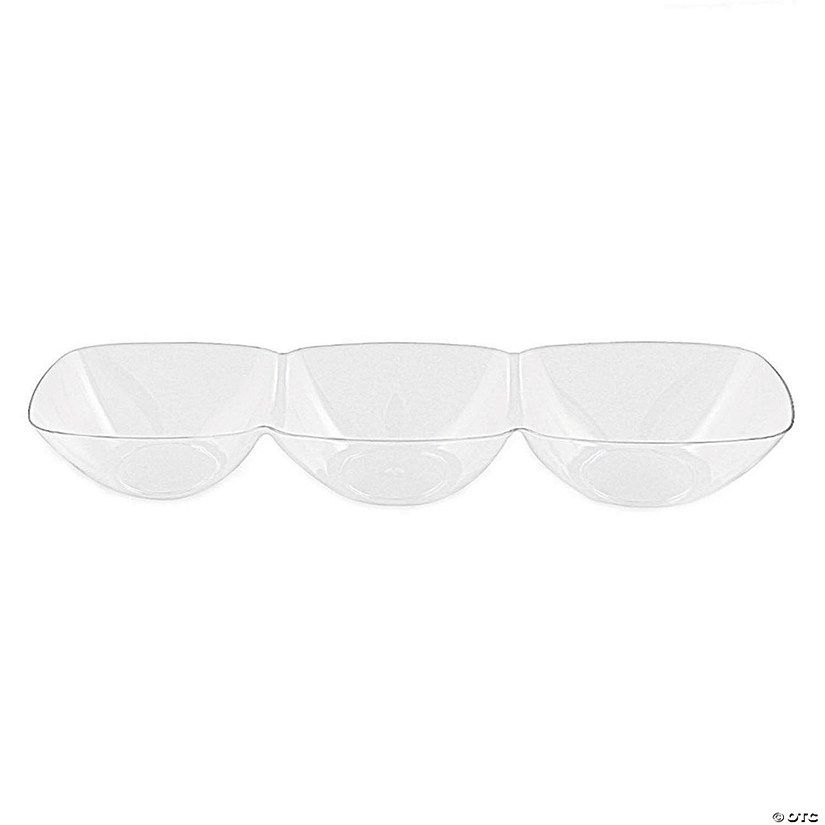 Clear Rectangular 3-Hole Mini Plastic Bowls (100 Bowls) Image