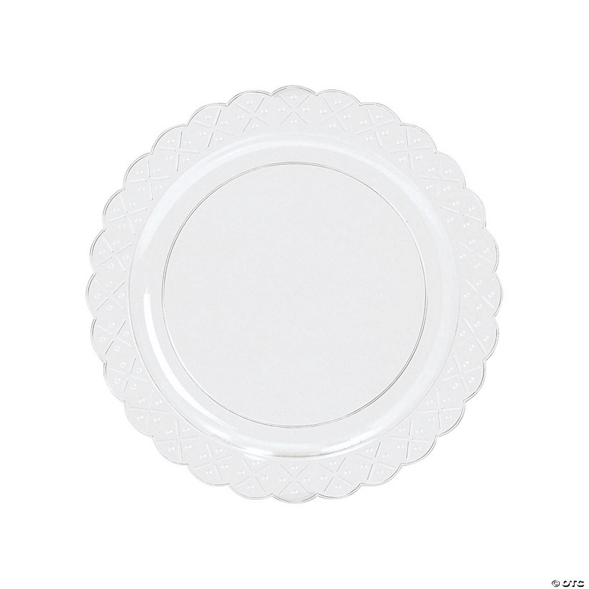 Clear Scalloped Plastic Salad Plates 25 Ct. Oriental Trading
