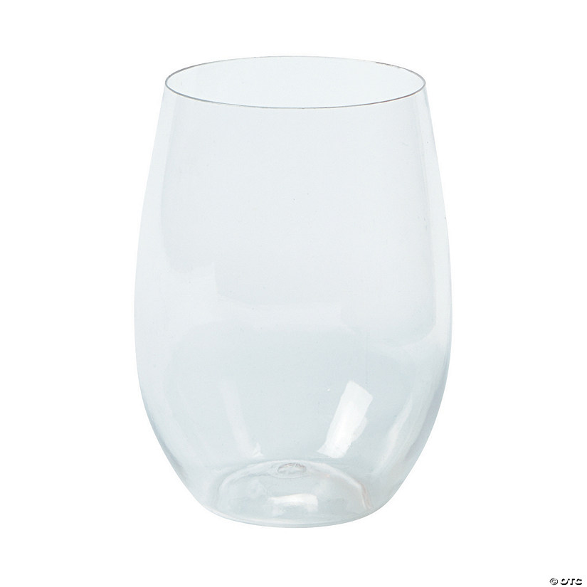 Clear Stemless Plastic Wine Glasses - 12 Ct. Image