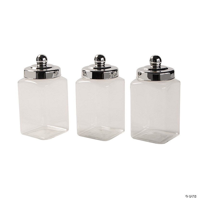 Clear Storage Plastic Canisters - 3 Pc. Image