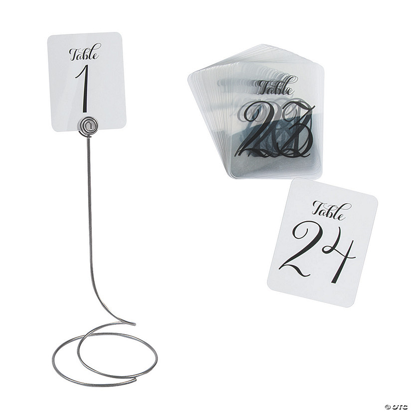 Clear Table Numbers with Holders - 30 Pc. Image