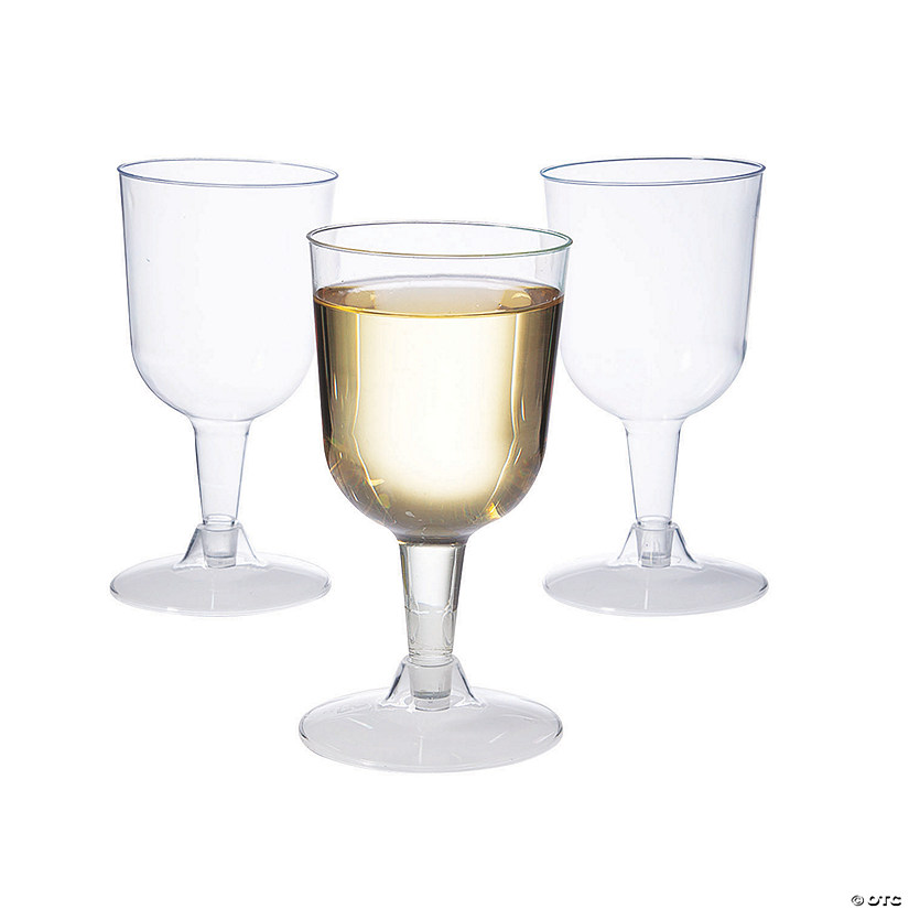 Clear Two-Piece Plastic Wine Glasses - 20 Pc. Image