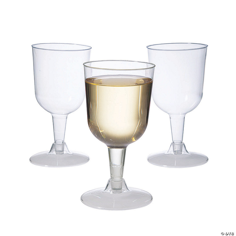 Clear TwoPiece Plastic Wine Glasses 40 Pc.
