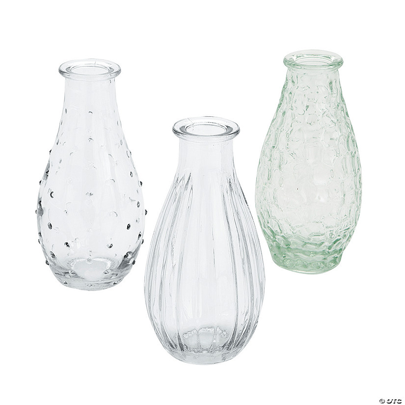 Clear Vintage Bud Glass Vase Set - 3 Pc. Image
