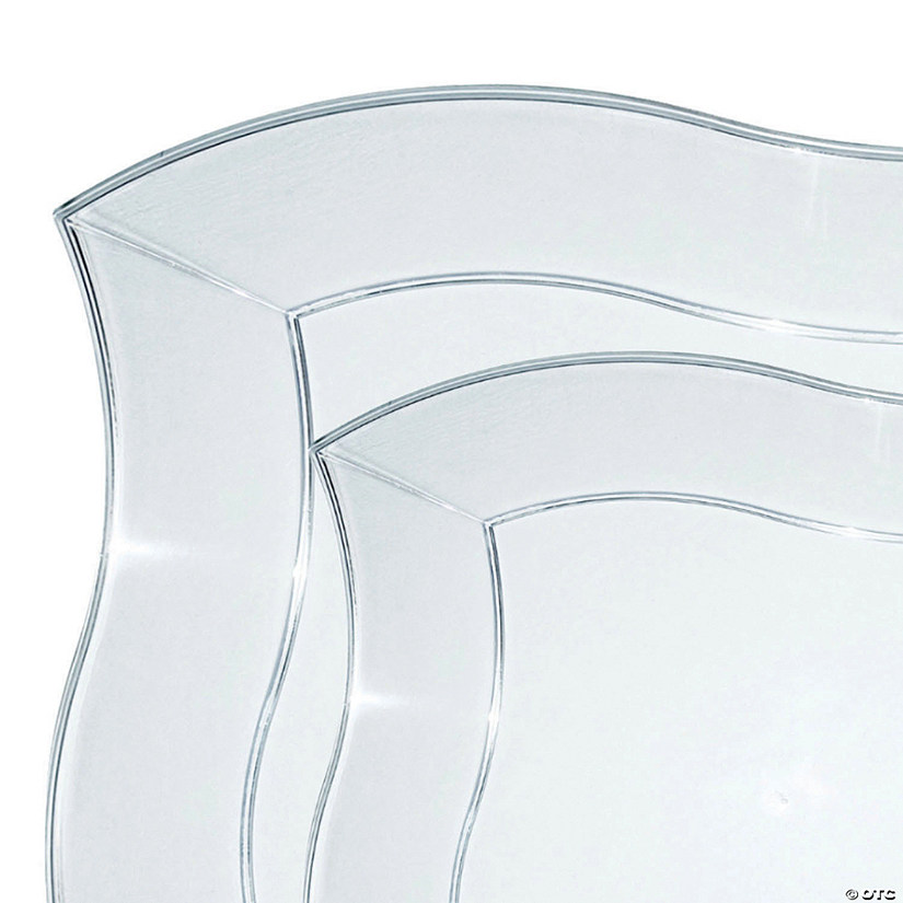 Clear Wave Plastic Dinnerware Value Set (120 Dinner Plates + 120 Salad Plates) Image