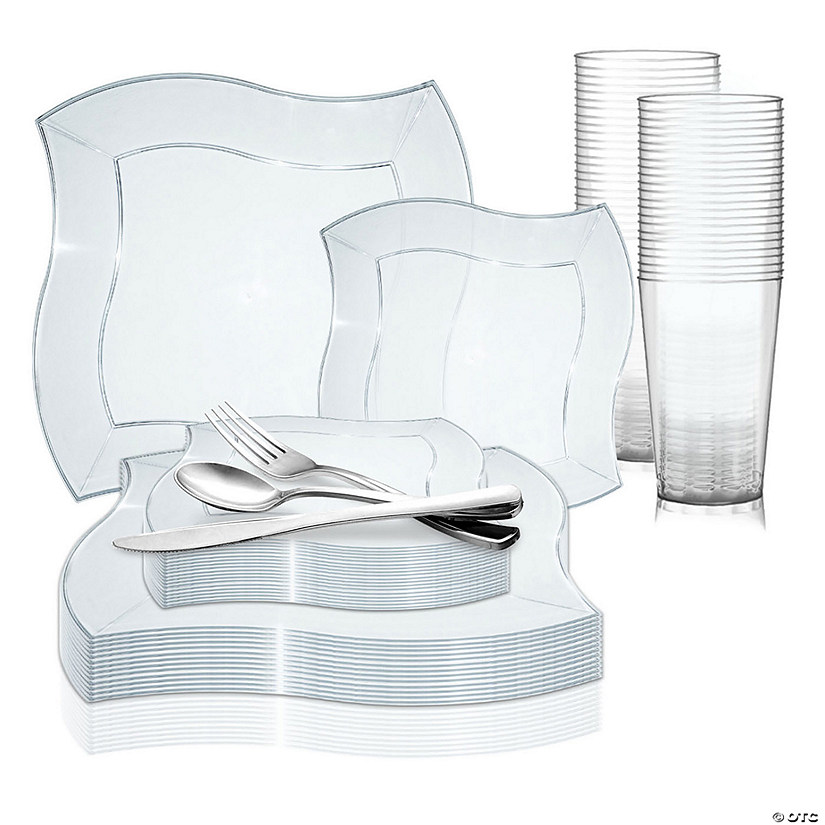 Clear Wave Plastic Wedding Value Set - 20 Settings Image