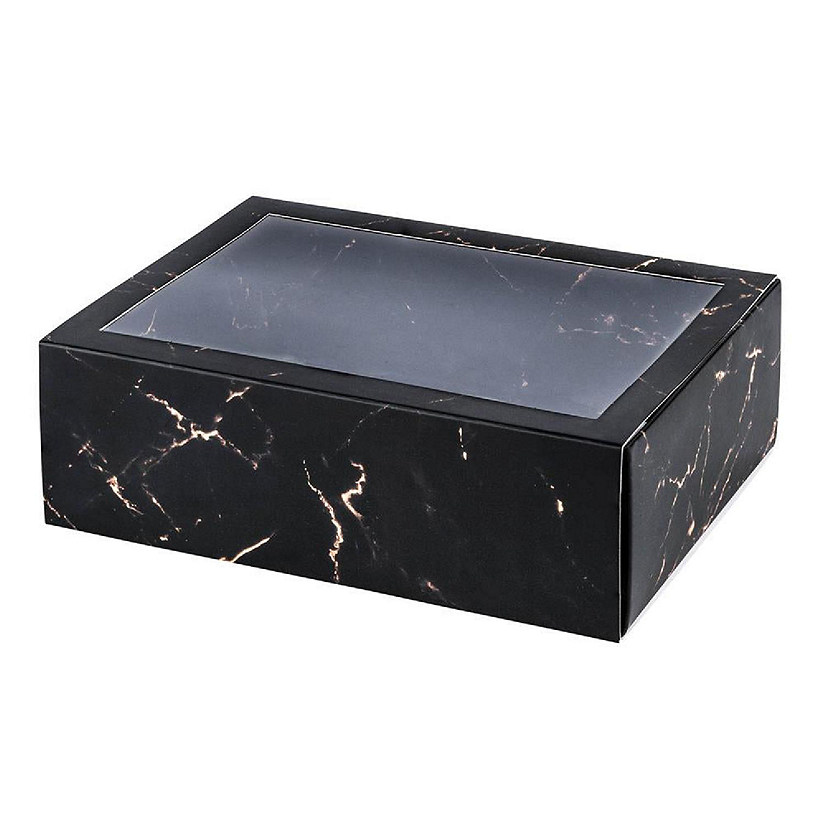 Clear Window Gift Boxes Rectangle Black 7.5" X 5" X 2.5" 12 Pack Image