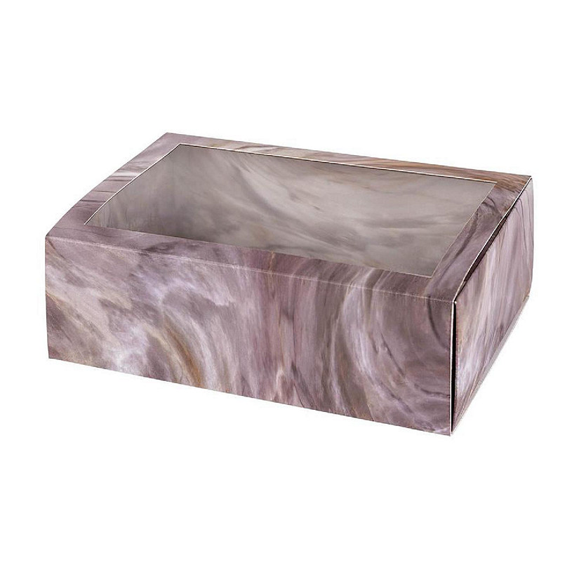 Clear Window Gift Boxes Rectangle Pink 7.5" X 5" X 2.5" 12 Pack Image