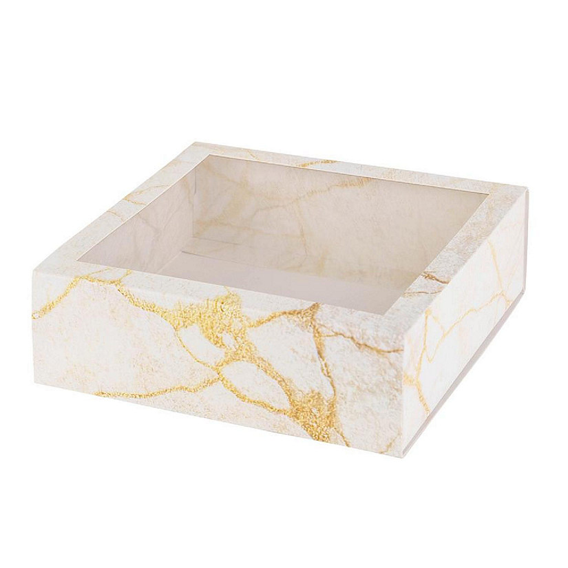 Clear Window Gift Boxes Square Gold 6" X 6" X 2" 12 Pack | Oriental Trading