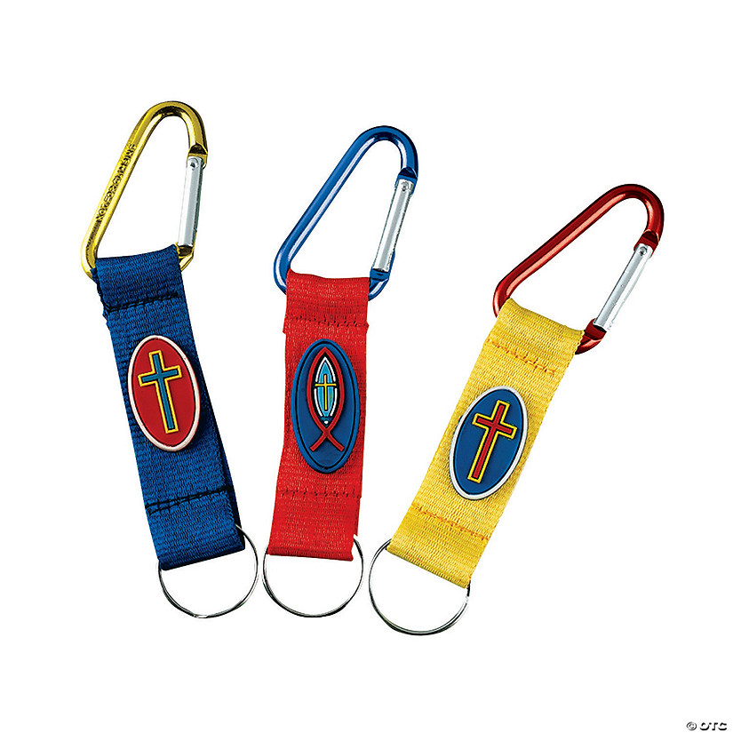 Clip with Cross Carabiner Keychains - 12 Pc. Image